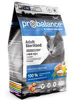 Сухой корм для кошек Probalance Sterilized, 400 г 