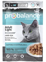 Корм 85г ProBalanse Light для малоактивных кошек пауч*28 АКЦИЯ