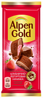 Alpen Gold, молочный шоколад со вкусом клубничного йогурта, 85 г