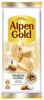 Alpen Gold шоколад белый с миндалем и кокосовой стружкой, 85 г