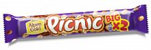 Big Picnic батончик с арахисом и изюмом, начинкой из мягкой карамели, вафель и воздушного риса, покр