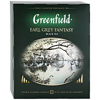 Чай Greenfield Earl Grey Fantasy черный с ароматом бергамота 100 пакетиков по 2 г