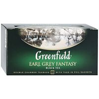 Чай Greenfield Earl Grey Fantasy черный с ароматом бергамота 25 пакетиков по 2 г