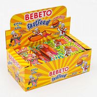 Жев.Мармелад BEBETO"FAST FOOD"25г.(Pizza+Cola.Hamburger.Hotdog)*24шт
